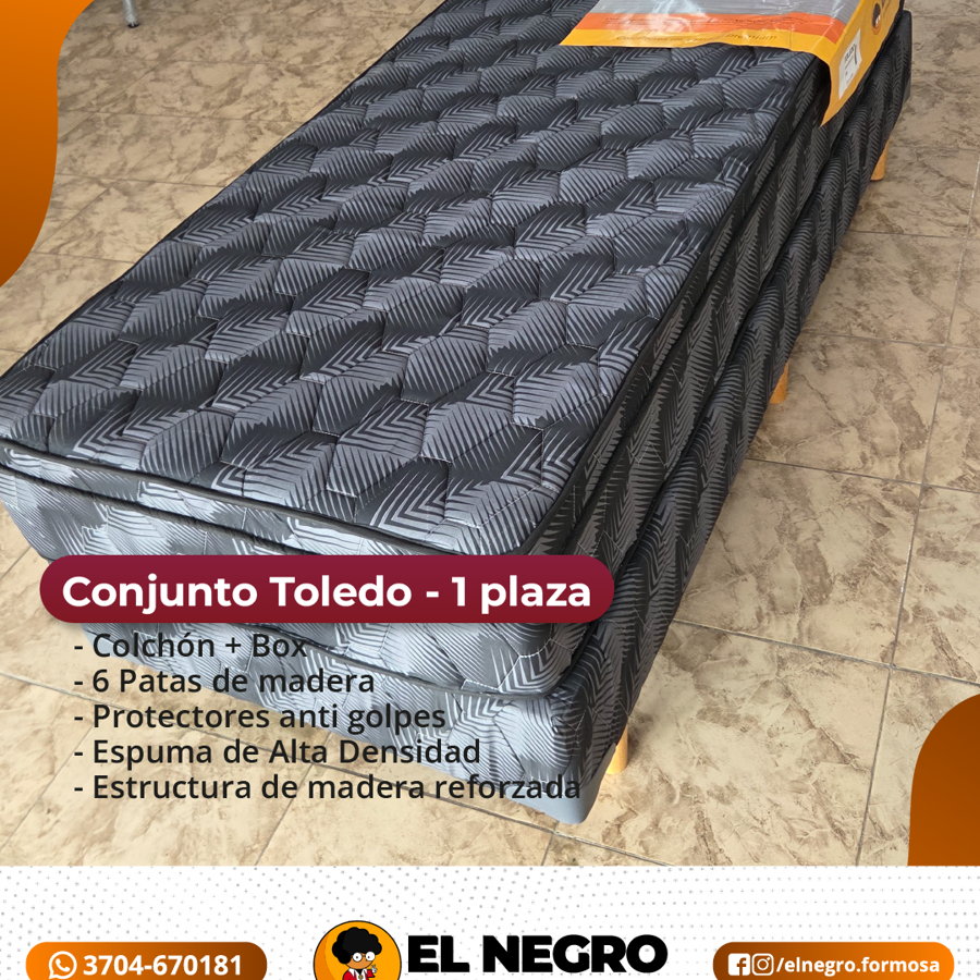 CONJUNTO SOMIER EURO MAT TOLEDO 0.80X1.90X26